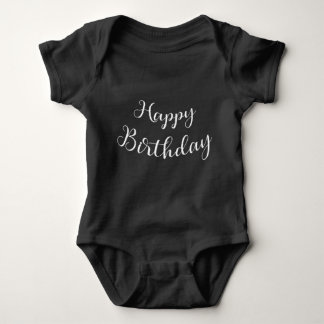 Chic Script Happy Birthday Baby Bodysuit