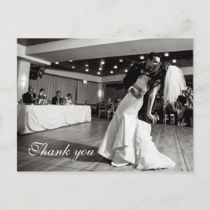 Chic Script Lettered Wedding Thank You Postcard