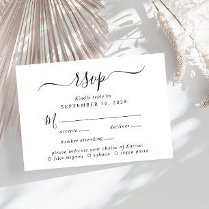 Chic Script Menu Choice Wedding RSVP