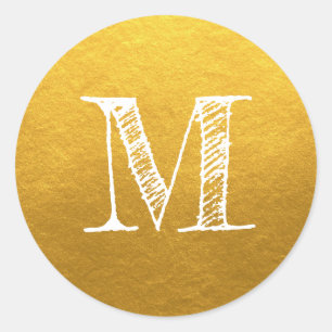 Chic Script Monogram Initial Gold Label