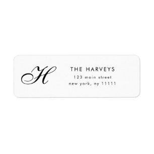 Chic Script Monogram Return Address Label
