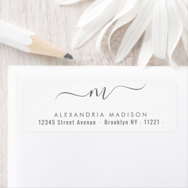 Chic Script Monogram Silver Grey Modern Typography (Insitu)