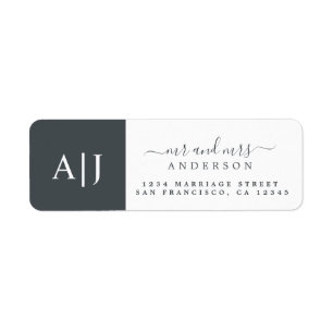 Chic Script Mr Mrs Monogram Return Address