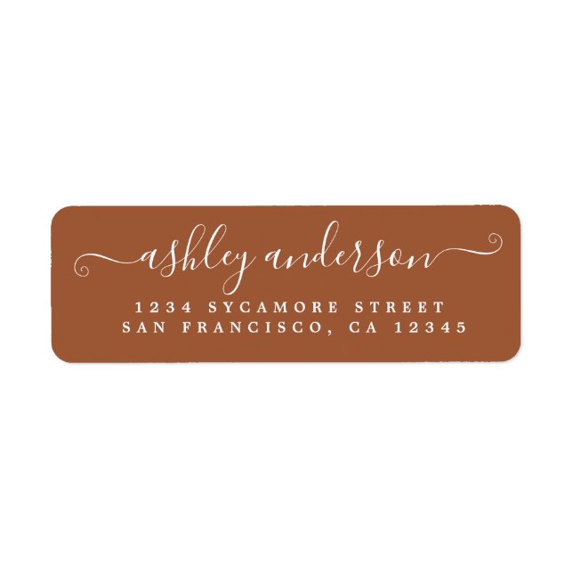 Chic Script Name TerraCotta Return Address (Front)