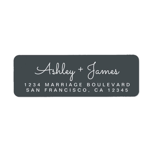 Chic Script Names Off-Black Return Address (Front)