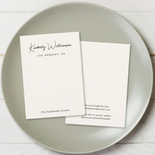 Chic Script Necklace Cream Jewelry Display Card