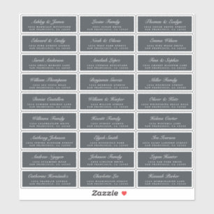 Chic Script Off-Black Wedding Guest Address Labels