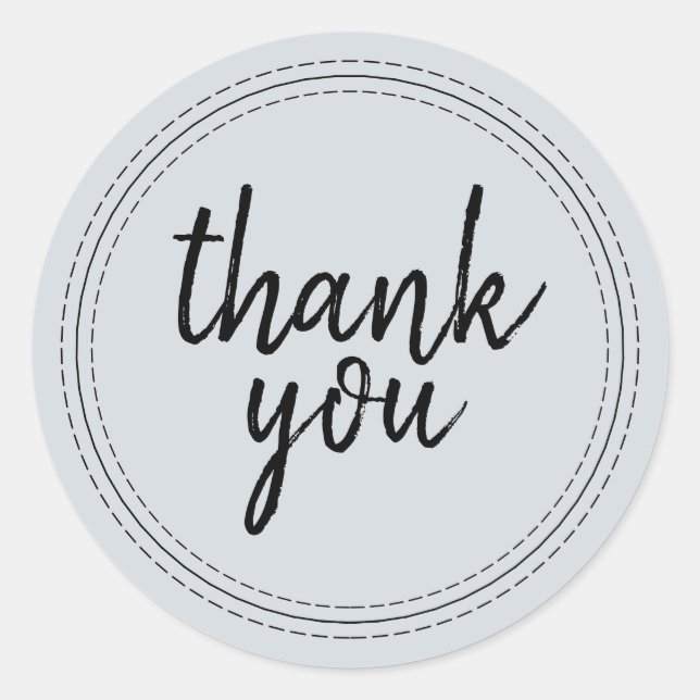 Chic Script Pastel Blue Thank You Gift Label (Front)