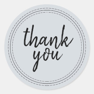 Chic Script Pastel Blue Thank You Gift Label