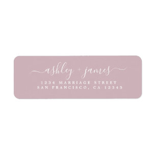 Chic Script Pastel Purple Wedding Return Address