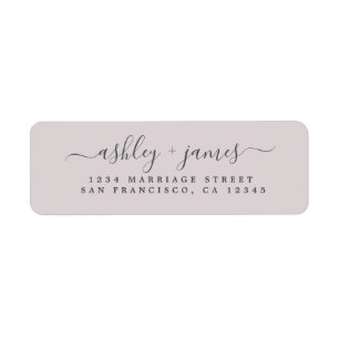 Chic Script Pastel Purple Wedding Return Address
