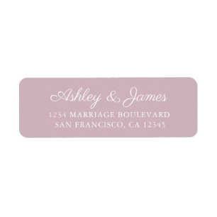 Chic Script Pastel Purple Wedding Return Address