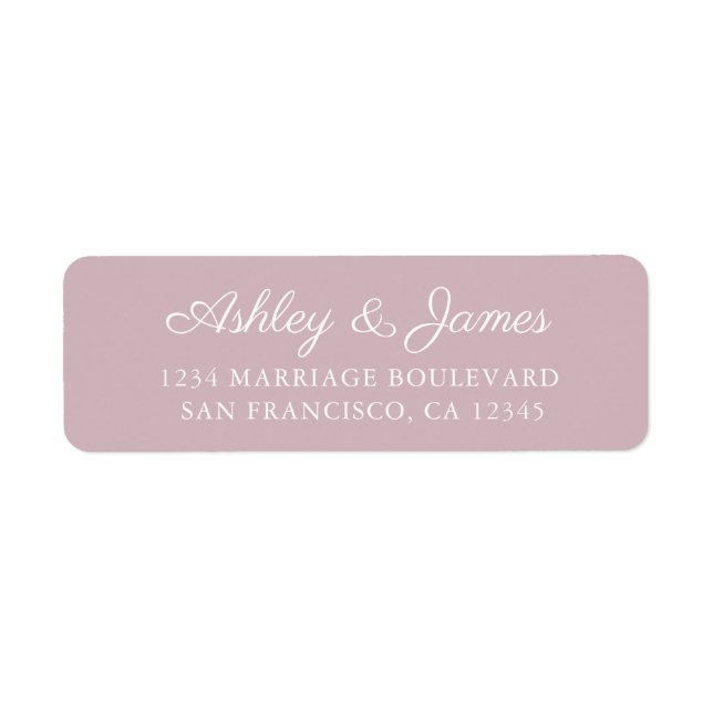 Chic Script Pastel Purple Wedding Return Address (Front)