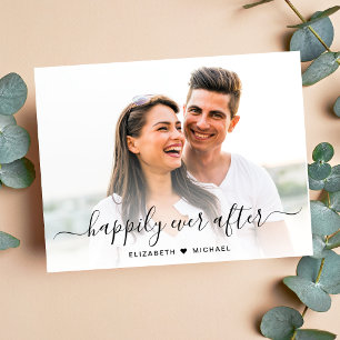 Chic Script Photo Engagement Announcement Postcard