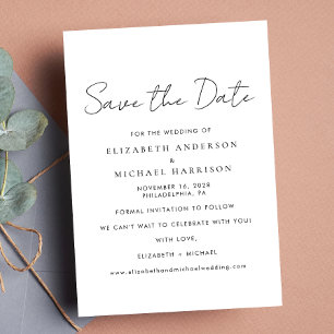 Chic Script Photo Save The Date