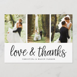 Chic Script Photo Thank You Card w/ Back Message