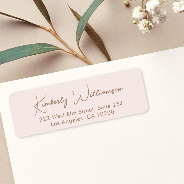 Chic Script Pink Gold Return Address (Creator Uploaded)