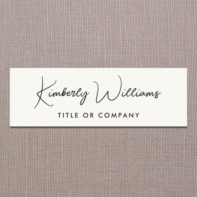 Chic Script Professional Cream Name Tag (Chic Script Professional Cream Name Tag)