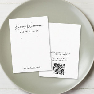 Chic Script QR Code Earring Jewellery Display Card