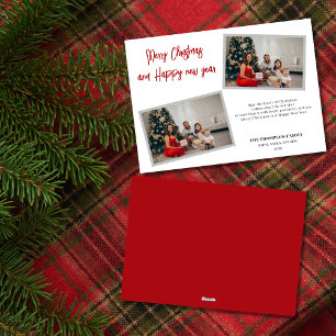 Chic Script Red Merry Christmas Holiday Card