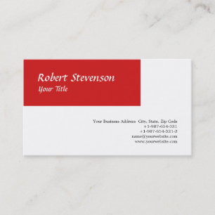 Chic Script Red White Minimalist Design Business Card