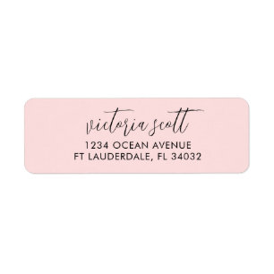 Chic Script Return Address Labels   Modern Pink