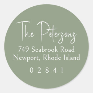 Chic Script Sage Return Address Label