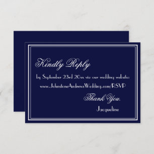 Chic script simple elegant wedding website RSVP Enclosure Card