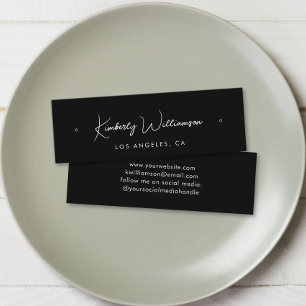 Chic Script Stud Hoop Earring Black Display Card