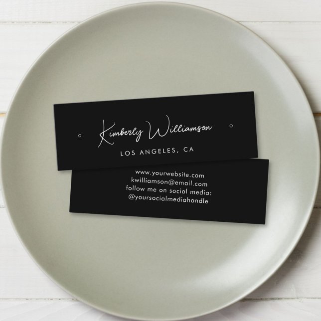 Chic Script Stud Hoop Earring Black Display Card (Empower your name in our signature script as your logo and brand identity)