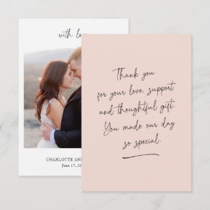 Chic Script Swash Thank You Message Photo Card