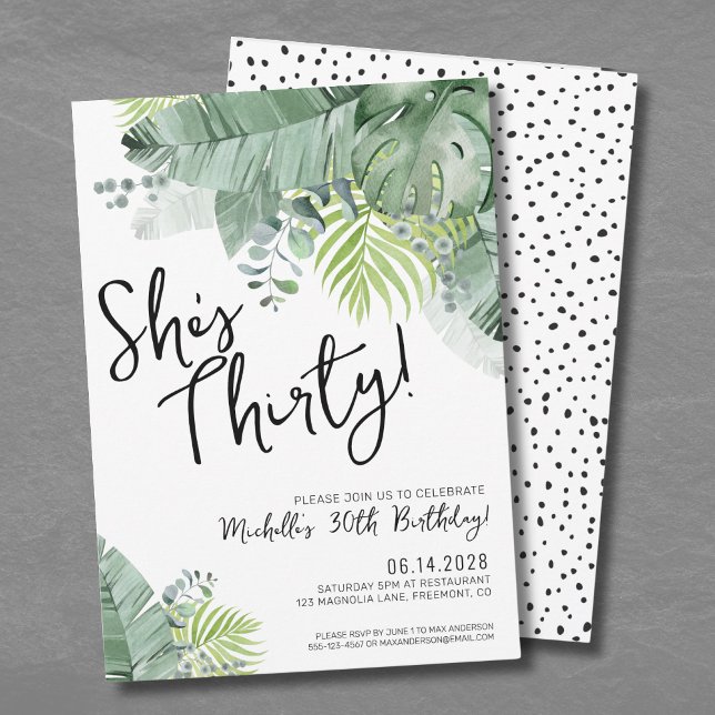 Chic Script Thirty 30th Birthday Invitation (Chic Script Thirty 30th Birthday Invitation)