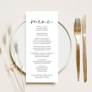 Chic Script Wedding Menu