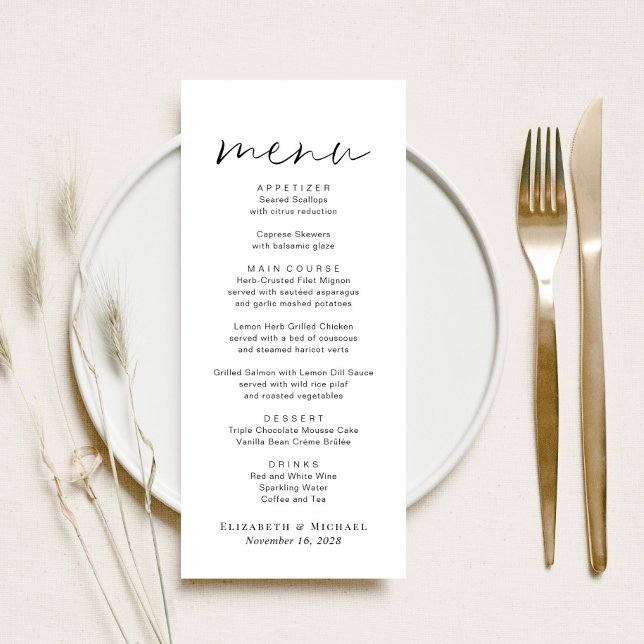 Chic Script Wedding Menu (Creator Uploaded)