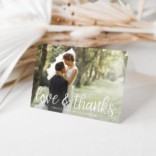 Chic Script Wedding Photo Thank You