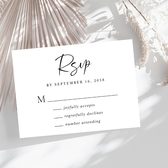 Chic Script Wedding RSVP Card (Creator Uploaded)