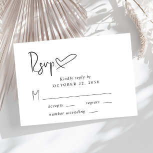 Chic Script Wedding RSVP Card