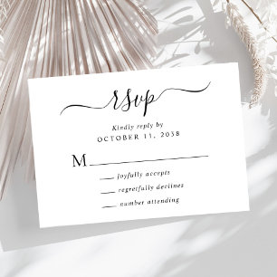 Chic Script Wedding RSVP Card