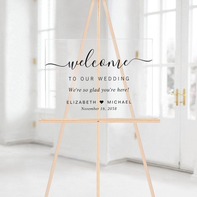 Chic Script Wedding Welcome Acrylic Sign (Creator Uploaded)