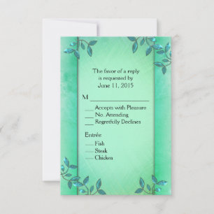 Chic Sea Green Columns  RSVP Card