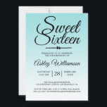 Chic Sea Shell Blue Ombre Sweet 16 16th Birthday Invitation<br><div class="desc">A chic sea shell blue ombre design Sweet 16 birthday invitation. The bright blue fades onto a white background. The text "Sweet Sixteen" in black is set in modern script. The colour pink lemonade is used for this design. Elegant 16th birthday party invitation for a glamourous Sweet Sixteen, perfect for...</div>