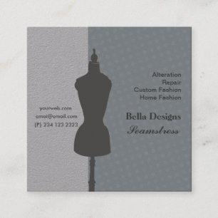 Chic Seamstress Dressmaker VINTAGE Dress Form Square Business Card