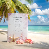 Chic Seashells Coral Underwater QR Code Wedding