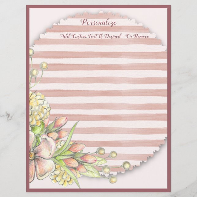 Chic & Shabby Pink Stripes Floral Bouquet (Front)