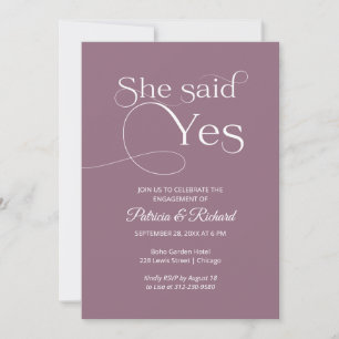 Chic She Said Yes Engagement Party Invitation