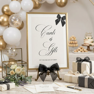 Chic 'She's Tying the Knot Black Bow Mimosa Bar Poster