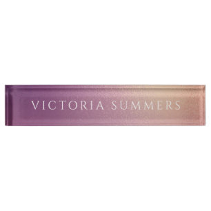 Chic Shimmer Purple Ombre Nameplate