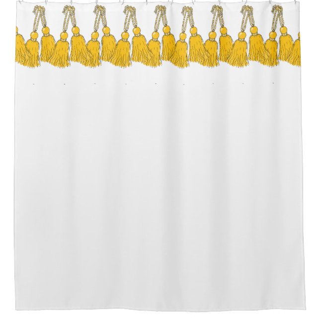 CHIC SHOWER CURTAIN_86 MERIGOLD TASSELS CURTAIN (Front)