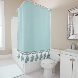 CHIC SHOWER CURTAIN_ STYLISH SEAFOAM TASSELS CURTAIN