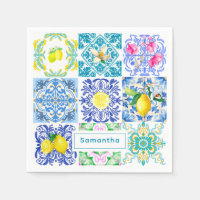 Chic Sicilian azulejo Amalfi Mediterranean tiles